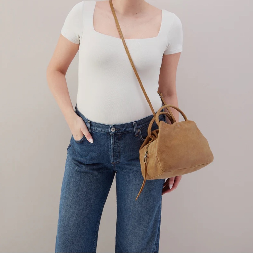 HOBO Darling Small Leather Satchel Crossbody, Dotted Shimmer - Picture 16 of 16